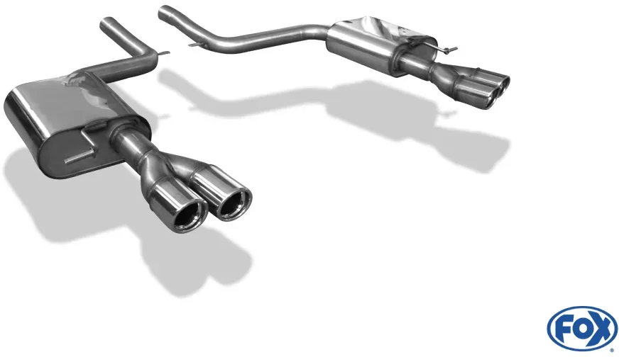 Fox Duplex Auspuff Sportauspuff Endschalldämpfer für Audi A6 Typ 4F quattro 2x76