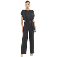 Swing Jumpsuit mit Rundhalsausschnitt, Black, 46