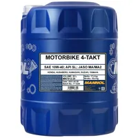 20L Mannol 4-Takt Motoröl Motorbike Motorrad Öl 10W-40 API SL + Auslaufhahn