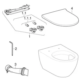 Geberit Acanto Wand-WC mit WC-Sitz Weiß KeraTect