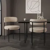 2er Set Esszimmerstühle Wohnzimmerstühle Küchenstühle Rückenlehne Stoff Braun
