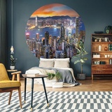 wall-art WallArt Fototapete Skyline by Night 190 cm