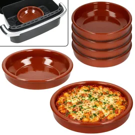 Mambocat 6er Set Airfryer Tonschalen rund Ø20cm 700ml Cazuela Tapas Fingerfood Antipasti