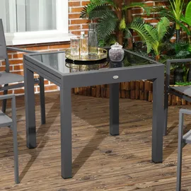 Outsunny Gartentisch 160 x 80 x 75 cm Schwarz