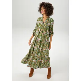 Aniston CASUAL Maxikleid Paisley Grün/Dunkelgelb/Türkis/Schwarz/Pink/Weiß/Blau 48