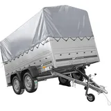 Leichter Anhänger 264x150 UNITRAILER GARDEN 265/2 KIPP mit BIS-Seitenwänden, H-800-Rahmen und grauer Plane