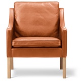 Mogensen 2207 Club Chair, eiche hell geölt / leder cera 905 russet brown