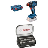 Bosch Professional 18V System Akku Drehschlagschrauber GDX 18V-200 (max. Drehmoment 200 Nm, ohne Akkus und Ladegerät, in L-BOXX 136) + 6tlg. Steckschlüssel-Set für Sechskantschrauben