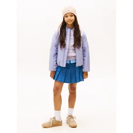 Tommy Hilfiger Mädchen, Bomberjacke Padded mit Baseball-Kragen, Violett periwinkle dusk, 8 - 8 Jahre