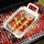 Hi Grillplatte Grillschale BBQ Edelstahl Gemüseschale Grillkorb 33,5x18,5x5cm