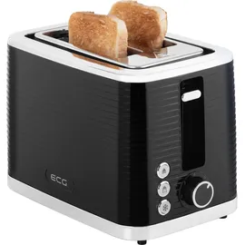ECG ST 2750 Stripe | Toaster | Schwarz | 7 wählbare | - Schwarz/Silber