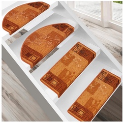 Stufenmatte Akzent, 3 Farben & 2 Größen, Treppenschutz, Floordirekt, Halbrund, Höhe: 5 mm orange Halbrund – 23 cm x 65 cm x 5 mm