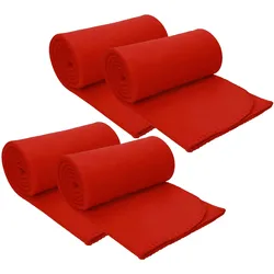 Betz 4 Stück Fleecedecken Kuscheldecken Größe 130x170 cm Farbe rot