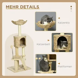 PawHut Kratzbaum 116 cm Beige/Braun