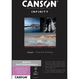 Canson INFINITY BARYTA PHOTOGRAPHIQUE II A3 (29,7cm x 42,0cm), 25 Blatt, 310 g/m2 Weiß