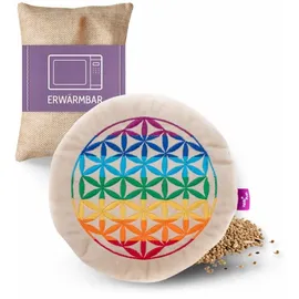 Habibi Plush Premium – 1715 Wärmekissen „Blume des Lebens“, herausnehmbare Körnerfüllung - zum Erwärmen in der Mikrowelle/Backofen