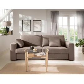 Home Affaire Schlafsofa »Roma Matratzenhöhe 14 cm« Dauerschlaffunktion, mit Unterfederung, Lattenrost, Matratze braun