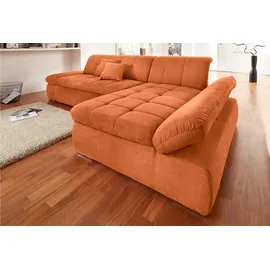 DOMO collection Ecksofa DOMO COLLECTION "NMoric XXL, B/T/H: 300/172/80cm, L-Form", orange (terrakotta), B:300cm H:80cm T:172cm, Chenille (85% Polyester, 15% Acryl);Luxus-Microfaser (100% Polyester);Struktur ( 100% Polyester);Microfaser PRIMABELLE (100% Polyester), Sofas,