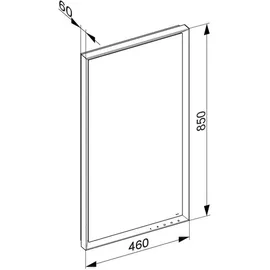Keuco Royal Lumos 460x850x60mm, 45 W, Licht einst, si-elox