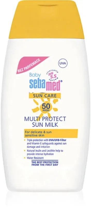 Sebamed Sun Care Baby Multi Protect Sun Milk schützende Sonnenmilch für Kinder SPF 50+ ohne Parfümierung 200 ml