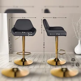 CLP Barhocker Braga Gold Kunstleder schwarz