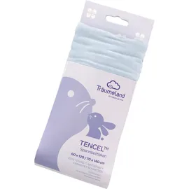 Träumeland Bettlaken TRÄUMELAND "hochwertiges Spannbetttuch aus Tencel", blau (hellblau), B:70cm L:140cm, Tencel, Obermaterial: 100% Lyocell (TENCELTM), Bettlaken, Bettlaken, Tencel sorgt für ein besonders trockenes, gesundes Schlafklima