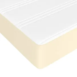 vidaXL Boxspringbett mit Matratze Creme 100x200 cm Kunstleder