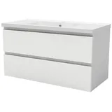 duschspa Waschtisch Badmöbel Set Waschbecken mit Unterschrank MDF, Beite 50/60/80/100 cm weiß 51 cm x 55.5 cm x 39.5 cm