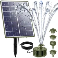 AISITIN Solar Springbrunnen für Außen, 4,5W Dunkelgrün Solar Fontäne Pumpe mit Verschiedene Sprüh Effekten, Solar Teichpumpe mit 3M-Kabel, Solarbrunnen für Draussen für Garten,Teich, DIY Wasserspiel