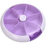 ISAKEN Tablettenbox 7 Tage Rund Medikamentenbox 7 Tage Tablettendose Mit 7 Teilbaren Fächer, Kleine Woche Tablettendose Tablettenbox Für Unterwegs, Outdoor, Reisen, Wandern, Camping