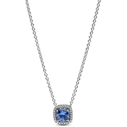 Pandora 393560C01-45 Damen-Kette Funkelndes Quadrat Blau Heiligenschein