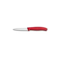 Victorinox Gemüsemesser 10 cm | Präzises Küchenmesser mit Wellenschliff Rot