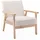 sweeek Sessel Isak Bouclé 64 x 73 x 69,5 cm Weiß mit Rollen
