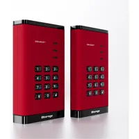iStorage diskAshur3 HDD 1TB - Red (1 TB), Externe Festplatte, Rot