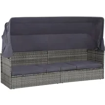vidaXL Gartenbett mit Baldachin grau