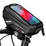 Fahrrad-Lenkertasche, wasserdichte Fahrrad-Rahmen-Oberrohr-Tasche, Fahrrad-Lenkertaschen, Fahrrad-Handyhalterung, Fahrradhalterung mit Touchscreen für iPhone 13 12 11 Pro Max Smartphones bis 6,7 Zoll