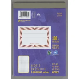 Ursus Ursus® Notizblock OE DIN A6 kariert, 1 Block