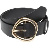 URBAN CLASSICS Organic Buckle Shaped Synthetic Leather Belt - Schwarz - L/XL