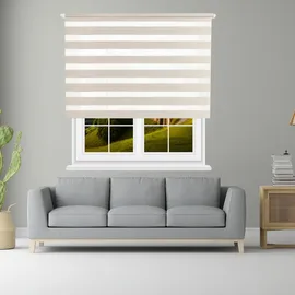 Wellhome Polyester Tag-/Nacht-Rollo 140 x 180 cm (Breite x Höhe) Leinenoptik