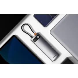 Baseus Metal Gleam 8in1 USB-C zu 3x USB 3.1 + HDMI + USB-C PD + RJ45 + microSD/SD