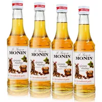 4x Monin Geröstete Haselnuss Sirup, 250 ml Flasche - für Cocktails, zum Kaffee