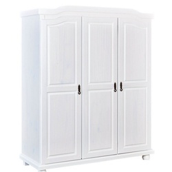 ebuy24 Kleiderschrank Basil Kleiderschrank 3 Türen weiss. weiß