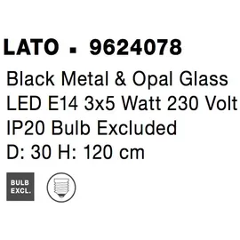 Nova Luce Lato 1-flg. 60 cm schwarz, weiß