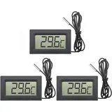 Digitales LCD-Thermometer -50 °c – +110 °c, Temperaturmonitor mit 1 m Sonde für Kühlschrank, Gefrierschrank, Aquarium