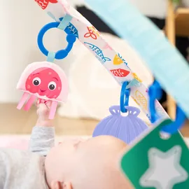 Baby Einstein Ocean Explorers 4-in-1 Spielbogen Baby Spielmatte mit Kick Piano, Musik- & Sprachförderung, Sensorikspielzeug, Lichter & Klänge, Für Neugeborene +, Rosa (Jellyfish Jamboree)