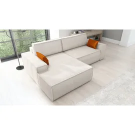 mebloland Ecksofa TOR mit Schlaffunktion. Farbe: Pearl. - Beige