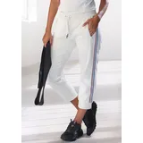 H.I.S. Damen, Relax-Caprihose beige|weiß L