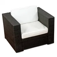 XINRO (1er Premium Lounge Sessel - Lounge Sofa Gartenmöbel günstig Loungesofa Polyrattan XXL Rattan Sessel - In/Outdoor - handgeflochten - mit Kissen - schwarz