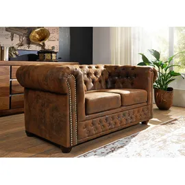 Massivmoebel24 Sofa 148x86x72 braun Chesterfield,