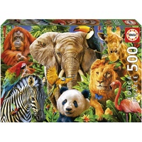 Educa - Wildtiere, 500 Teile Puzzle für Erwachsene und Kinder ab 11 Jahren, Tierpuzzle, Zootiere (19550)